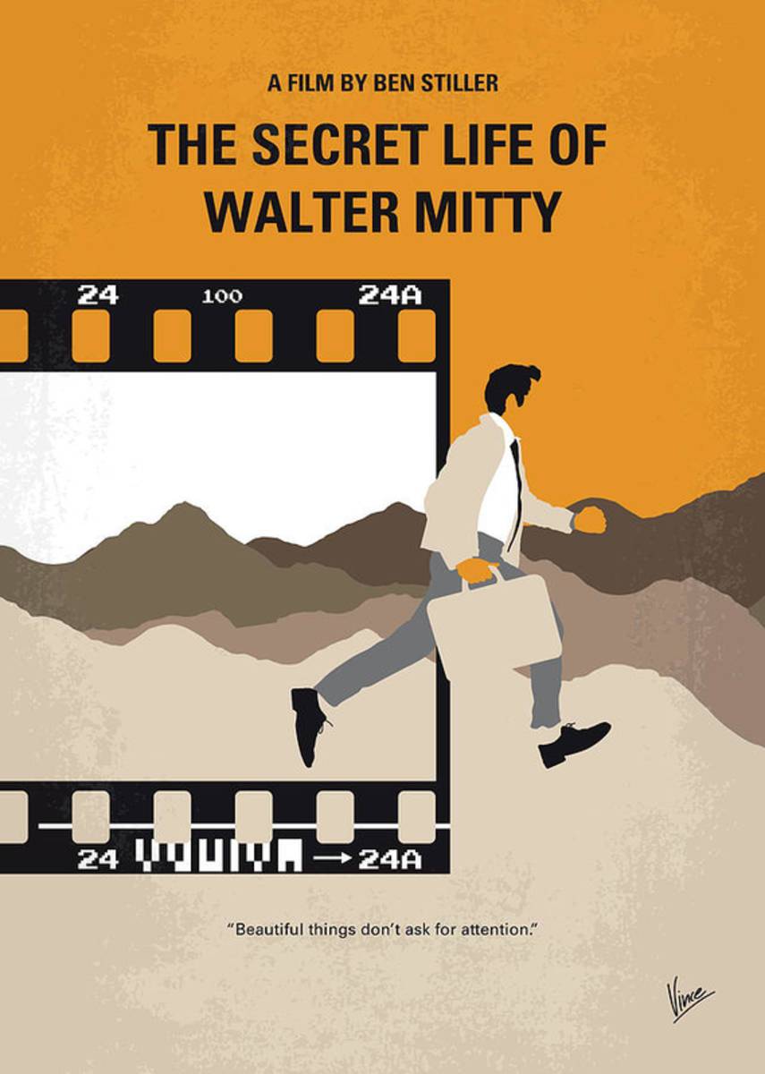 No806 My The Secret Life Of Walter Mitty Minimal Movie Poster - Poster | Canvas Wall Art Print