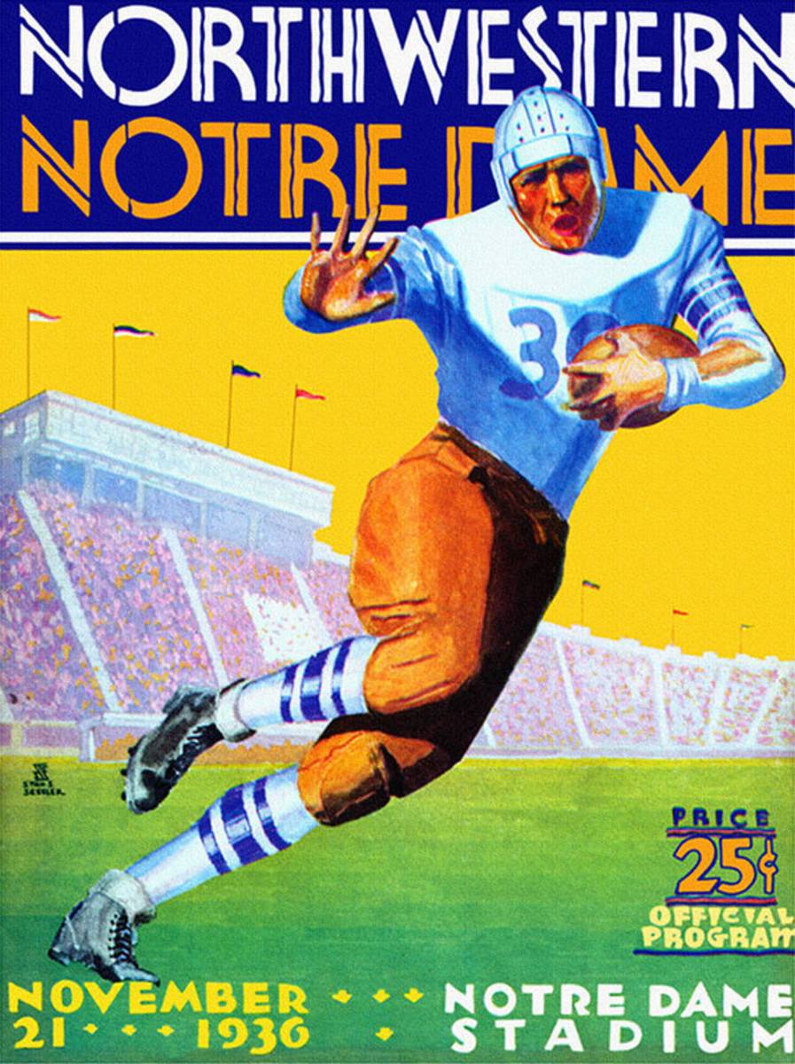 Notre Dame Versus Northwestern 1930 Program - Poster | Canvas Wall Art Print