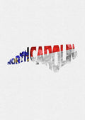 North Carolina Typographic Map Flag - Poster | Canvas Wall Art Print