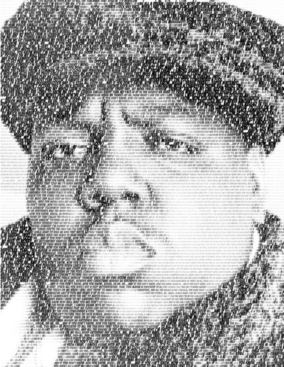 Notorious B.I.G. Juicy Lyrics Mosaic - Rapper - Poster | Canvas Wall Art Print