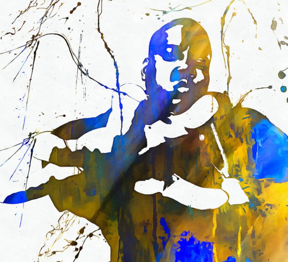 Notorious Big Paint Splatter - Rapper - Poster | Canvas Wall Art Print