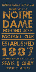 Notre Dame Stadium Sign - Poster | Canvas Wall Art Print