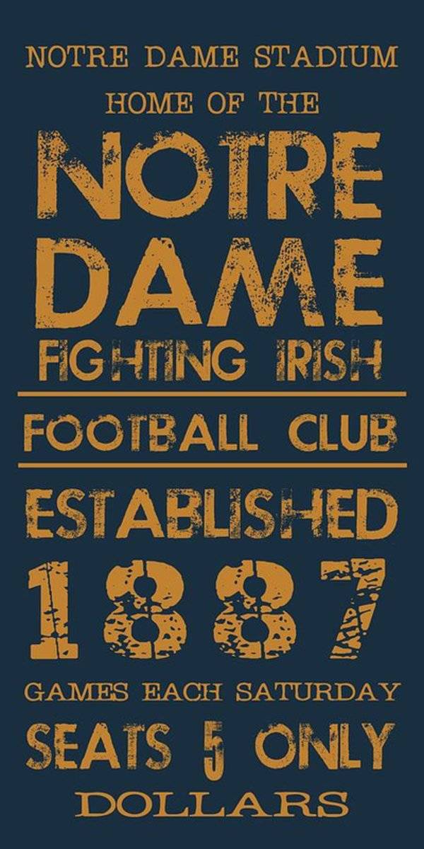 Notre Dame Stadium Sign - Poster | Canvas Wall Art Print