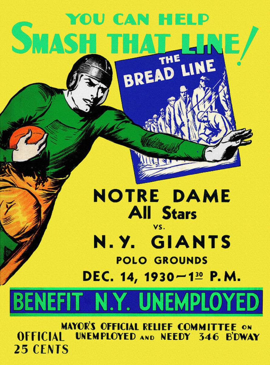 Notre Dame Versus Ny Giants Football Program - Poster | Canvas Wall Art Print