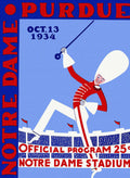 Notre Dame Versus Purdue 1934 Program - Poster | Canvas Wall Art Print
