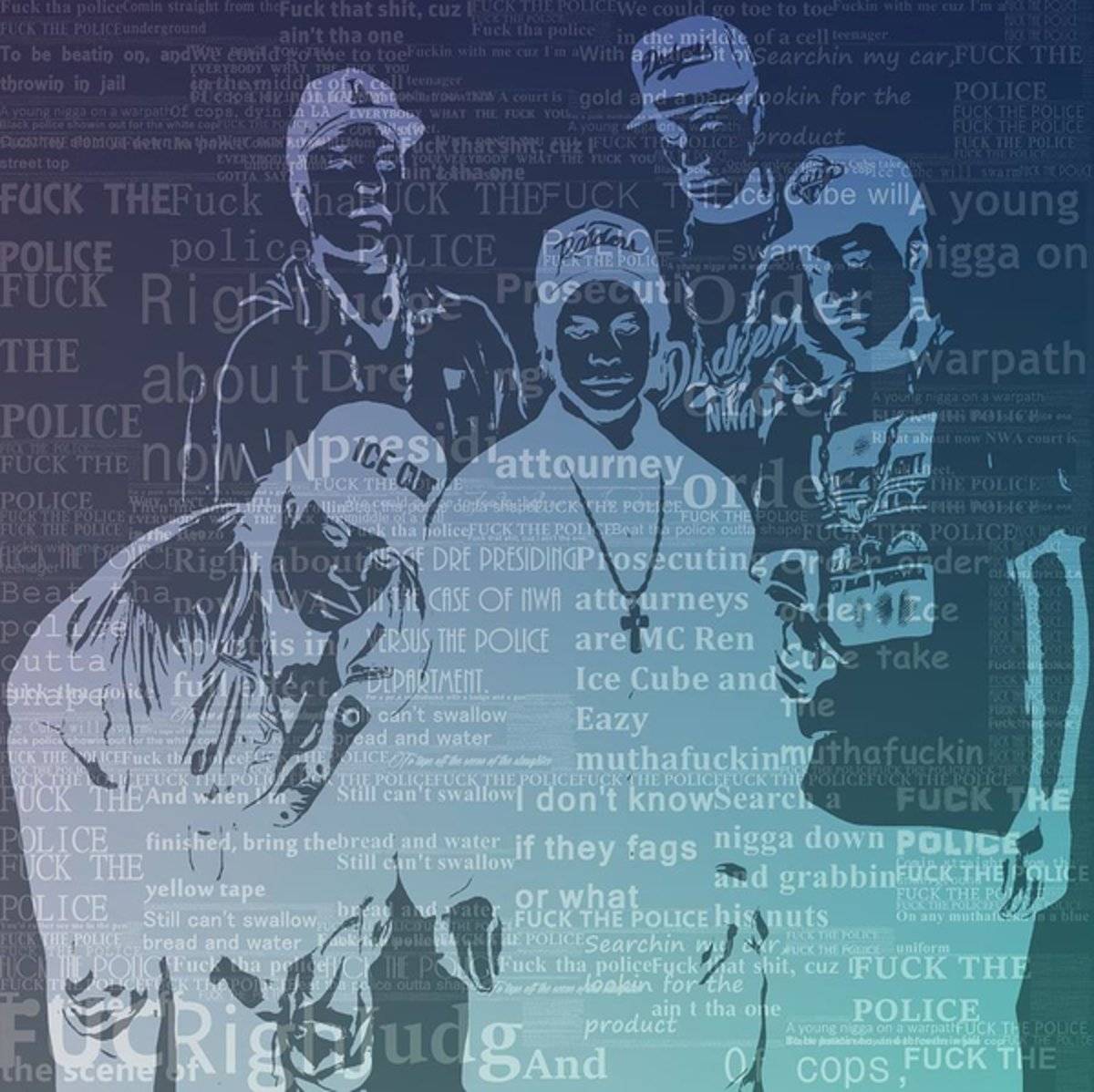 Nwa F The Police Lyrics - Rapper - Poster | Canvas Wall Art Print