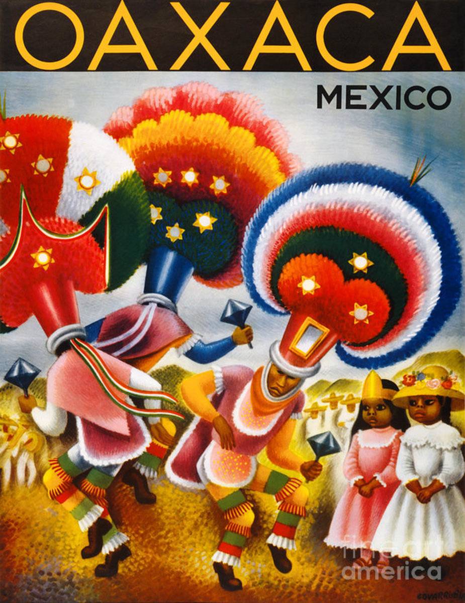 Oaxaca Mexico Vintage Travel Restored - Poster | Canvas Wall Art Print
