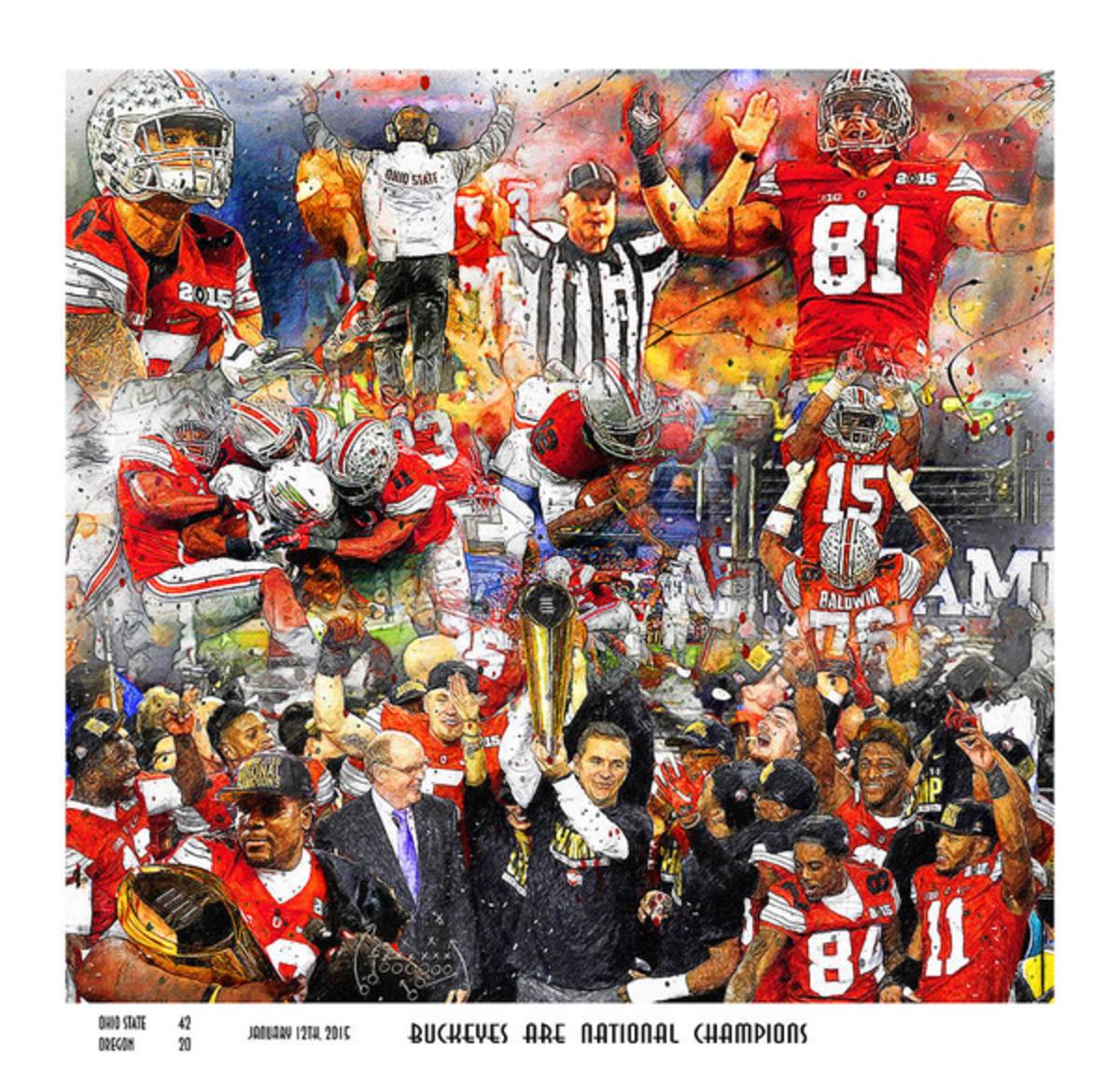 Ohio State National Champions 2015 - Poster | Canvas Wall Art Print