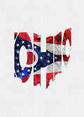 Ohio Typographic Map Flag - Poster | Canvas Wall Art Print