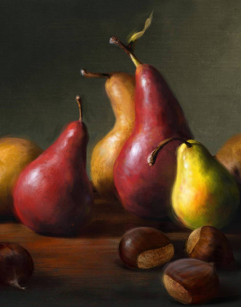 Pears With Chestnuts - Poster | Canvas Wall Art Print