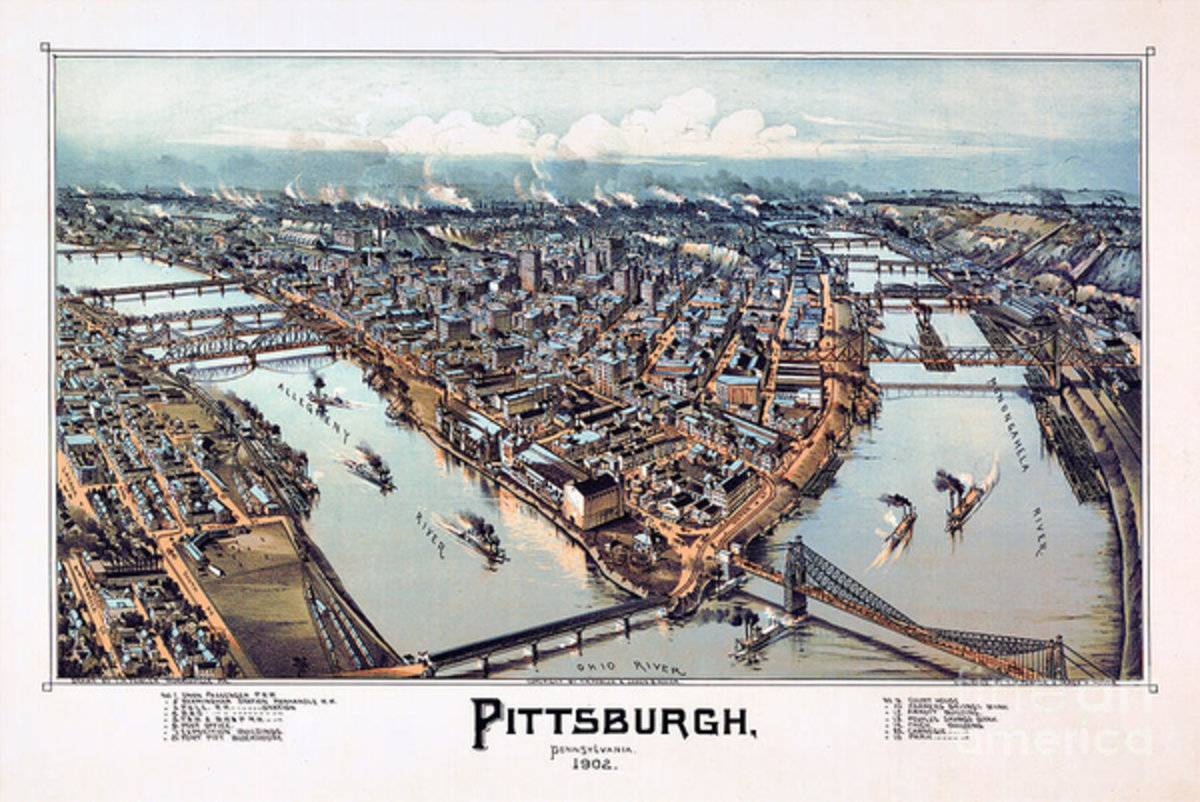 Pittsburgh Pennsylvania 1902 - Poster | Canvas Wall Art Print