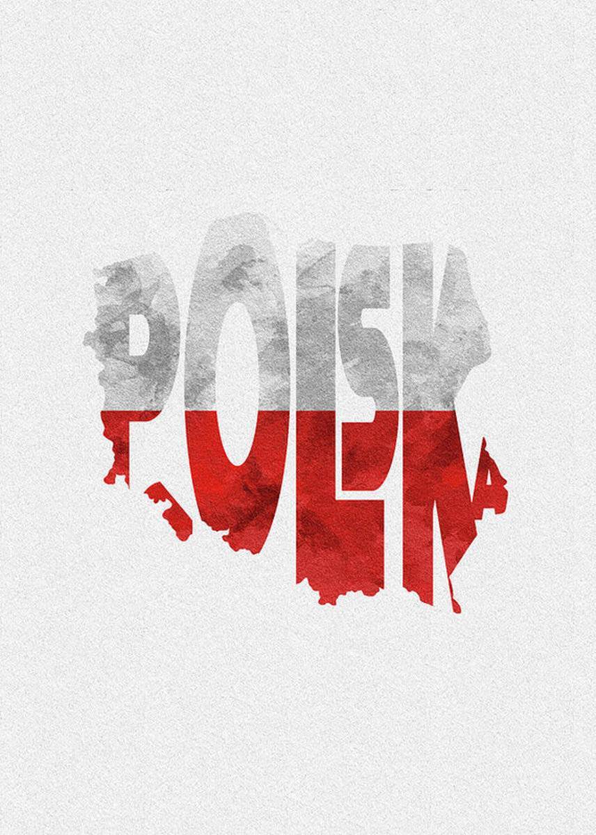 Poland Typographic Map Flag - Poster | Canvas Wall Art Print