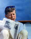 President John Kennedy Smoking A Cigar - Poster | Canvas Wall Art Print