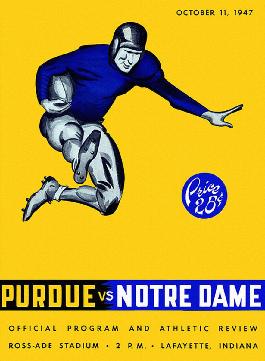 Purdue V Notre Dame 1947 Program - Poster | Canvas Wall Art Print