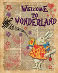 Rabbit Welcome To .. Alice In Wonderland - Poster | Canvas Wall Art Print