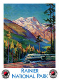 Rainier National Park Vintage Restored - Poster | Canvas Wall Art Print