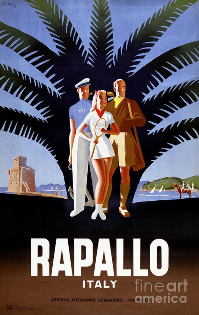 Rapallo Italy Vintage Travel - Poster | Canvas Wall Art Print