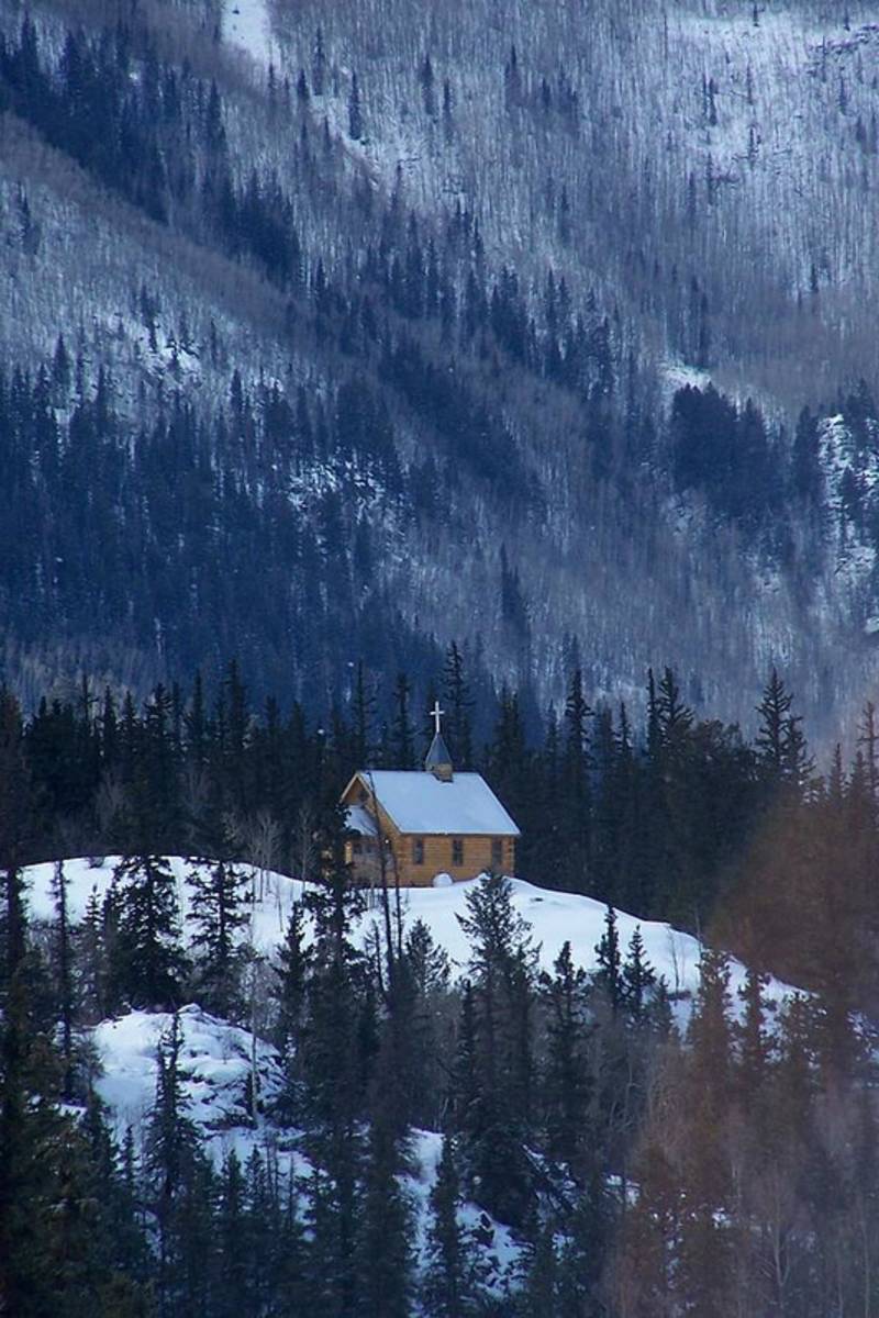 Redcloud Chapel In Blue - Poster | Canvas Wall Art Print
