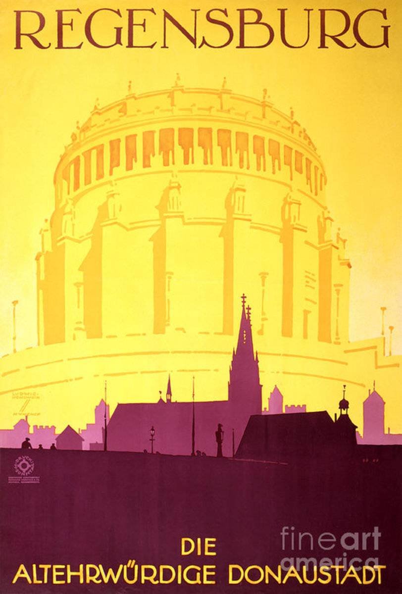Regensburg Germany Vintage Travel - Poster | Canvas Wall Art Print