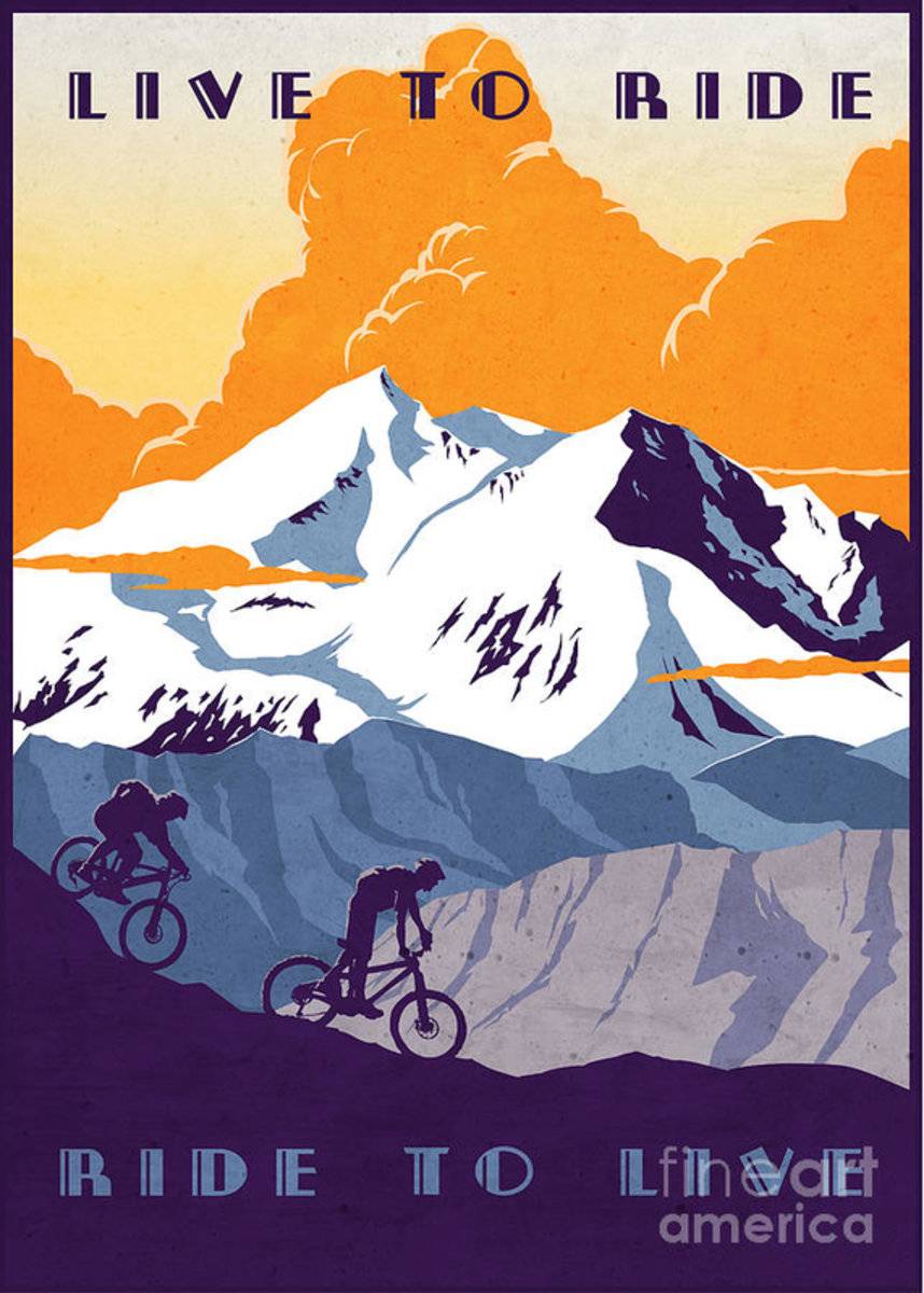 Retro Cycling Live To Ride Ride To Live - Poster | Canvas Wall Art Print