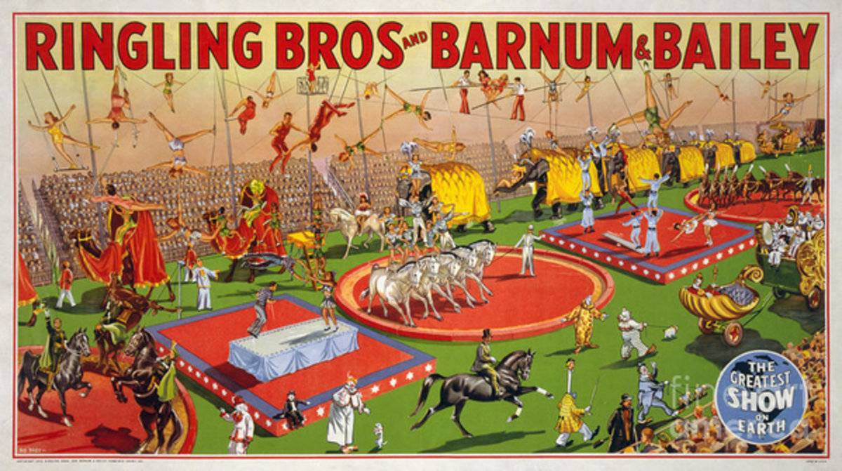 Ringling Brothers And Barnum And Bailey Vintage - Poster | Canvas Wall Art Print