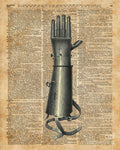 Robo Hand,Artifical Arm Dictionary Art - Poster | Canvas Wall Art Print