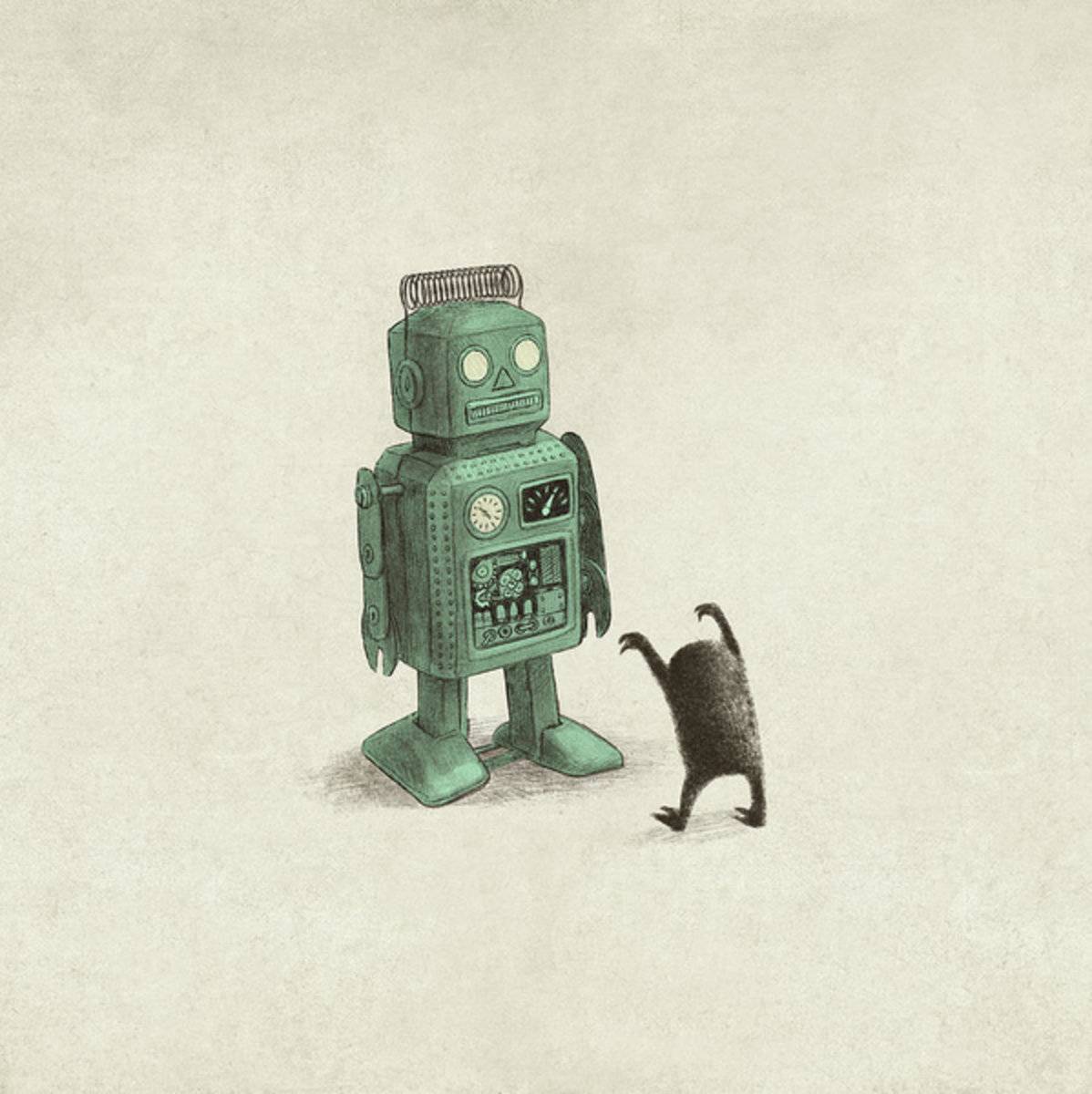Robot Vs Alien - Poster | Canvas Wall Art Print