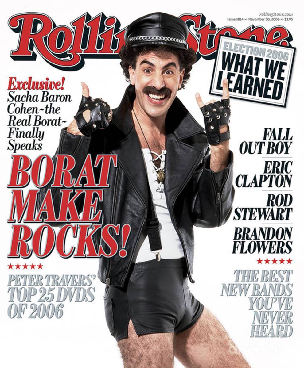 Rolling Stone Cover - Volume #1014 - 11/30/2006 - Borat - Poster | Canvas Wall Art Print
