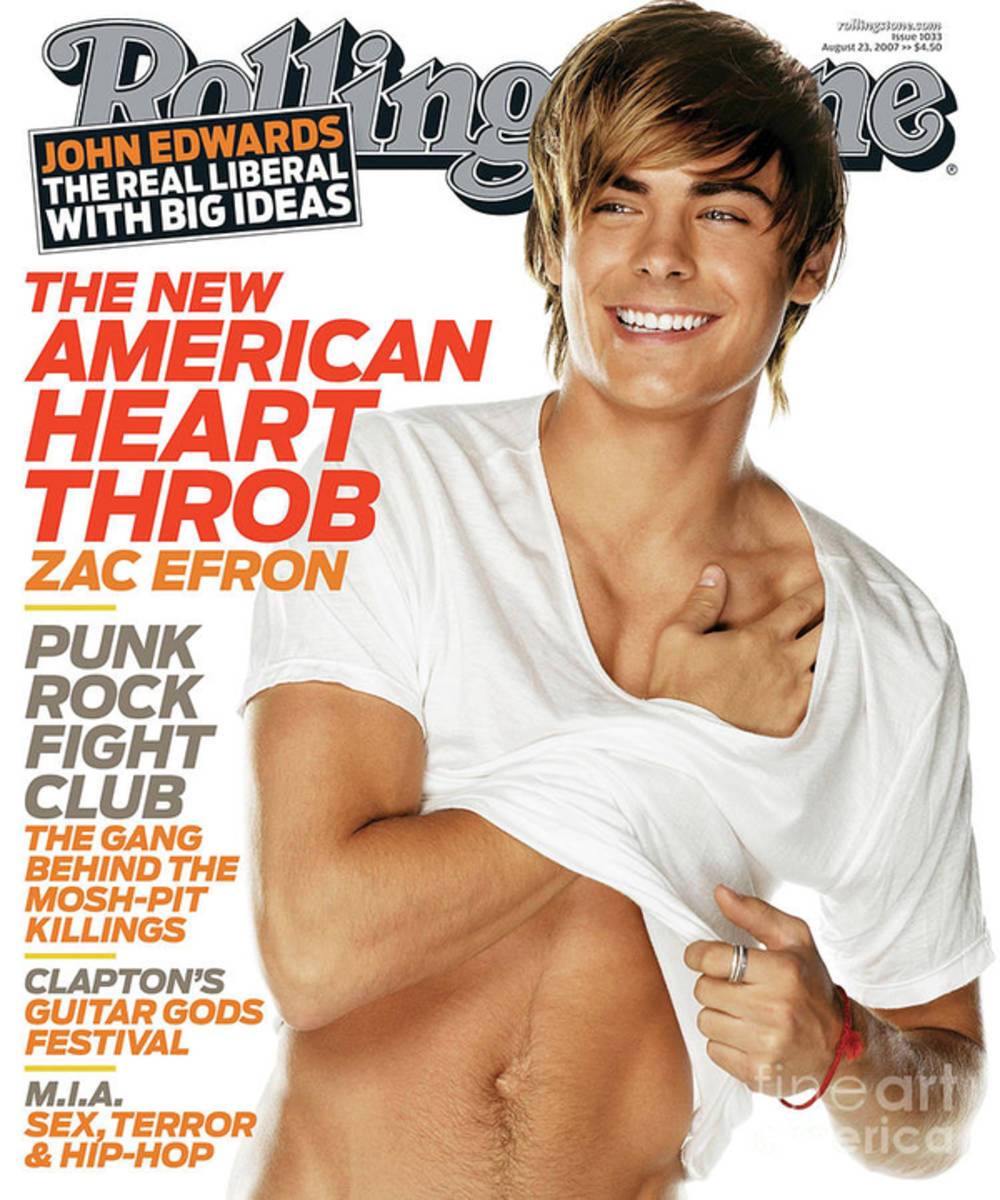 Rolling Stone Cover - Volume #1033 - 8/23/2007 - Zac Efron - Poster | Canvas Wall Art Print