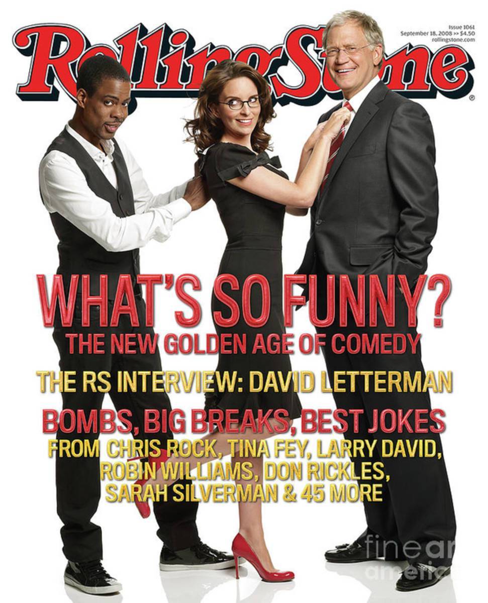 Rolling Stone Cover - Volume #1061 - 9/18/2008 - Chris Rock, Tina Fey, Sarah Silverman - Poster | Canvas Wall Art Print