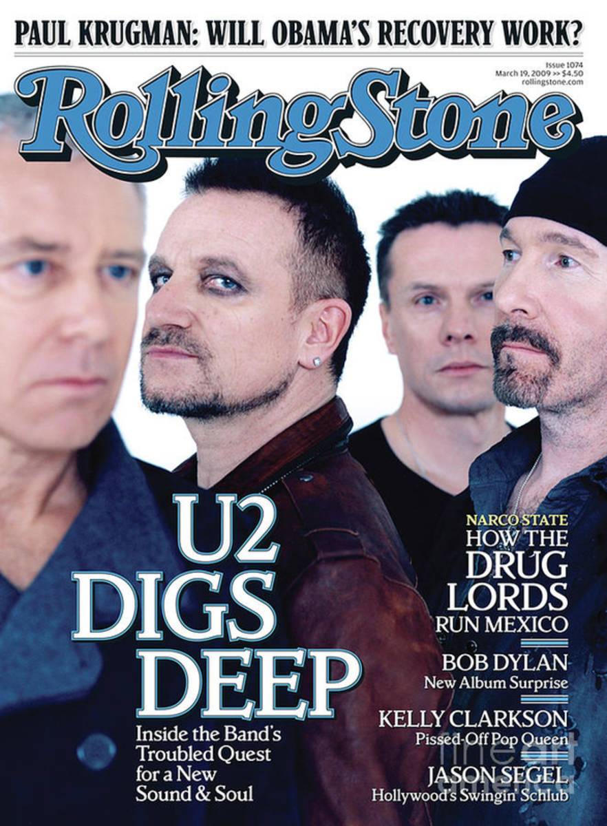 Rolling Stone Cover - Volume #1074 - 3/19/2009 - U2 - Poster | Canvas Wall Art Print