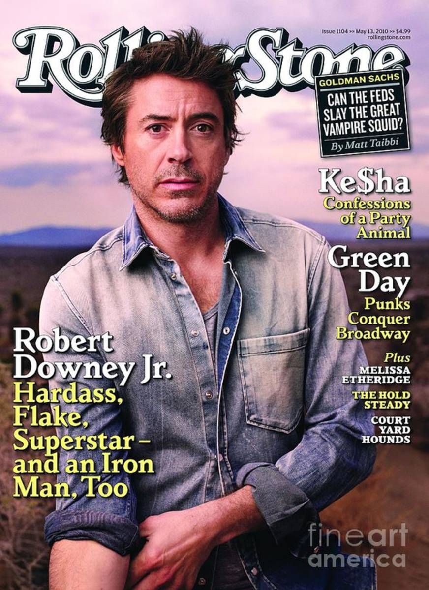 Rolling Stone Cover - Volume #1104 - 5/13/2010 - Robert Downey Jr. - Poster | Canvas Wall Art Print