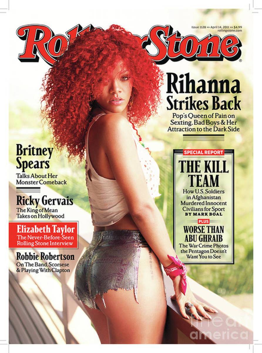 Rolling Stone Cover - Volume #1128 - 4/14/2011 - Rihanna - Poster | Canvas Wall Art Print