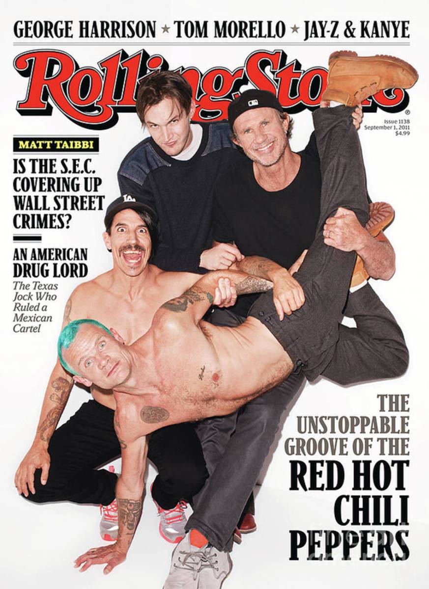 Rolling Stone Cover - Volume #1138 - 9/1/2011 - Red Hot Chili Peppers - Poster | Canvas Wall Art Print