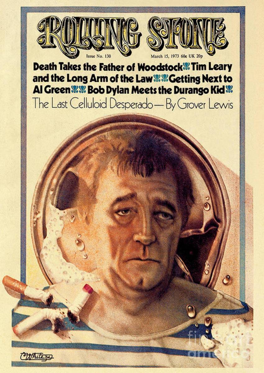 Rolling Stone Cover - Volume #130 - 3/15/1973 - Robert Mitchum - Poster | Canvas Wall Art Print