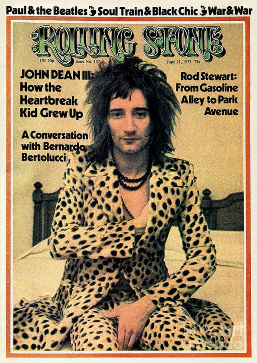 Rolling Stone Cover - Volume #137 - 6/21/1973 - Rod Stewart - Poster | Canvas Wall Art Print