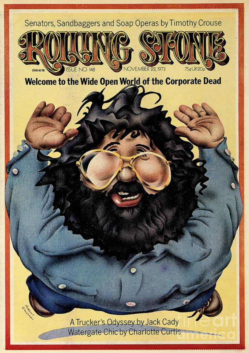 Rolling Stone Cover - Volume #148 - 11/22/1973 - Jerry Garcia - Poster | Canvas Wall Art Print