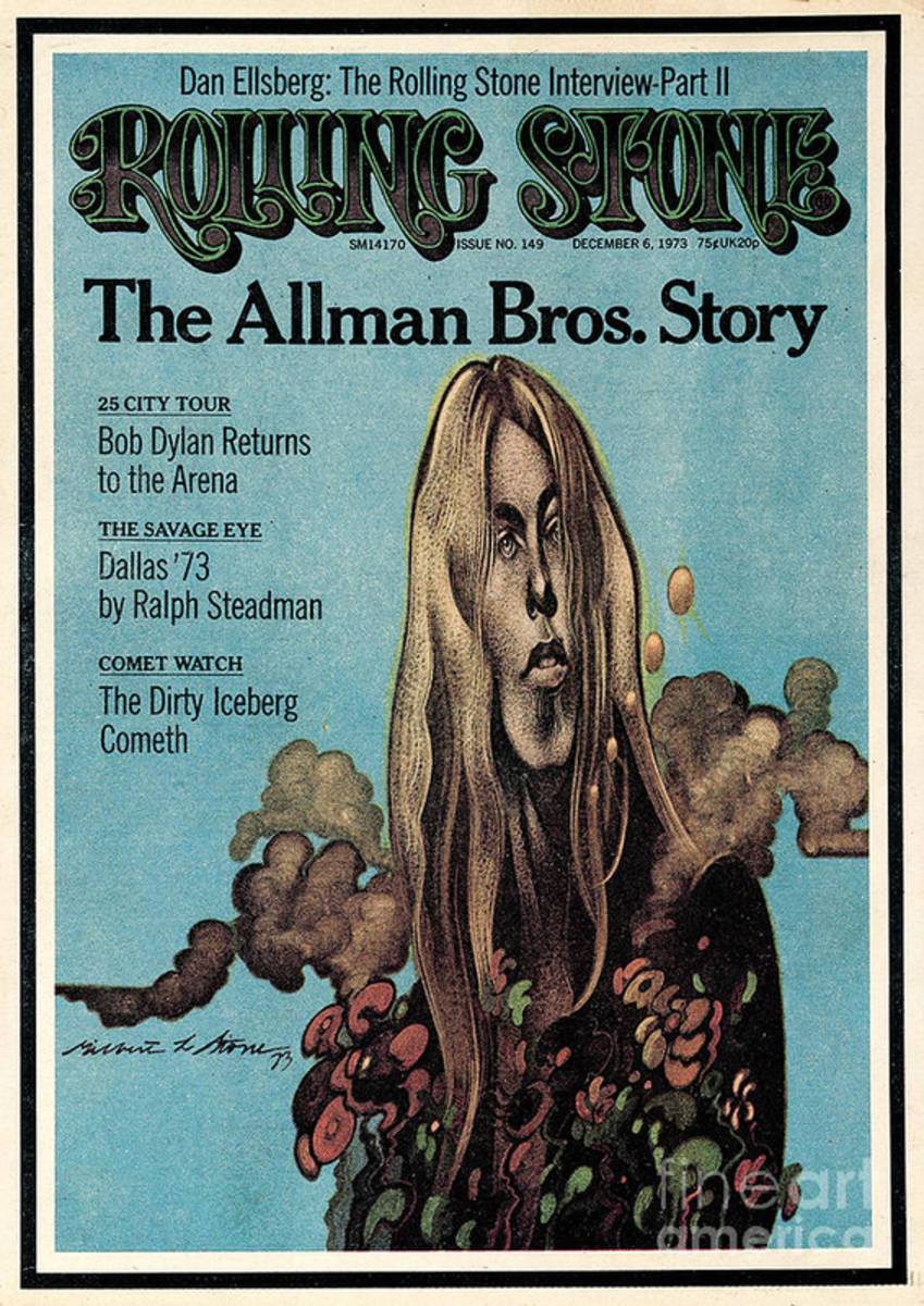 Rolling Stone Cover - Volume #149 - 12/6/1973 - Gregg Allman - Poster | Canvas Wall Art Print