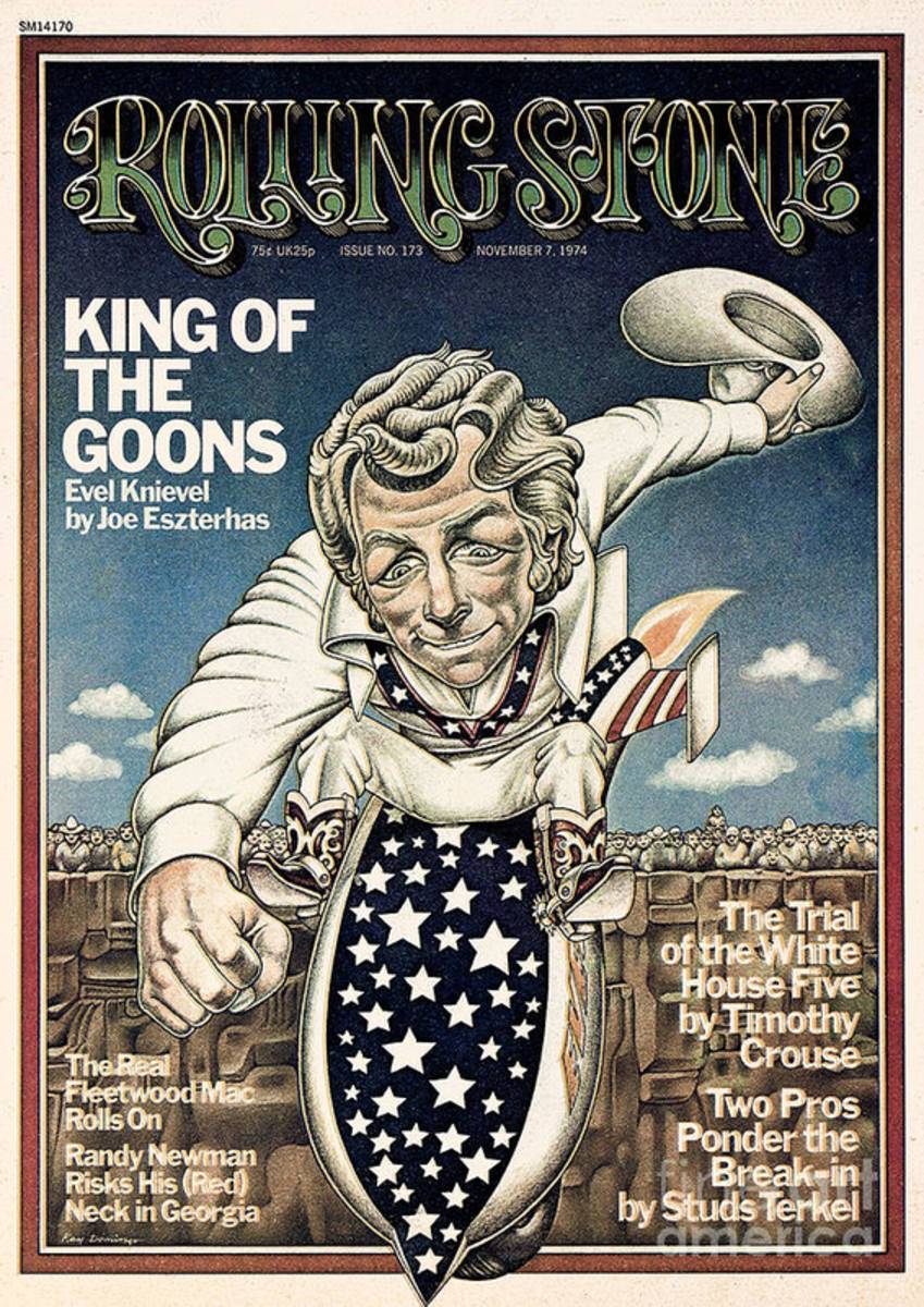 Rolling Stone Cover - Volume #173 - 11/7/1974 - Evel Knievel - Poster | Canvas Wall Art Print