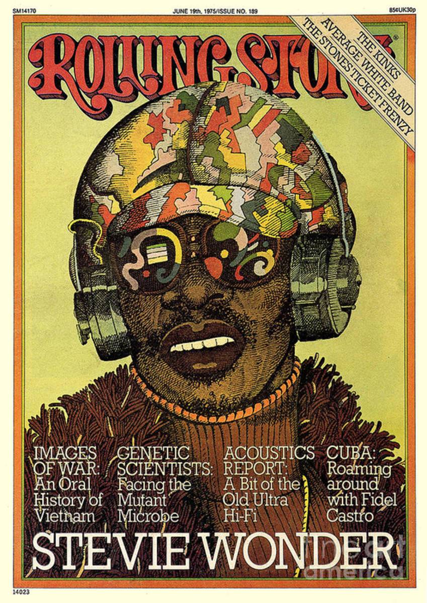 Rolling Stone Cover - Volume #189 - 6/19/1975 - Stevie Wonder - Poster | Canvas Wall Art Print