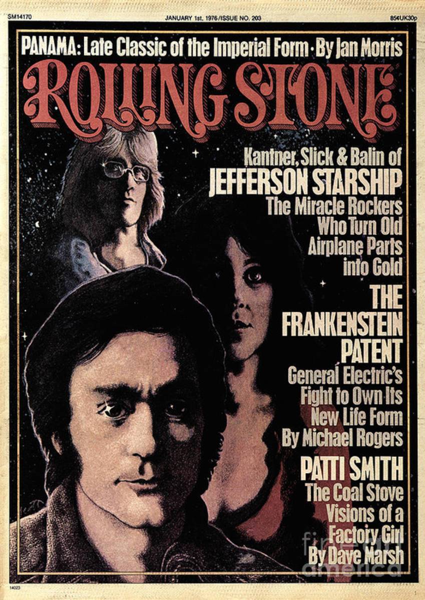 Rolling Stone Cover - Volume #203 - 1/1/1976 - Jefferson Airplane - Poster | Canvas Wall Art Print