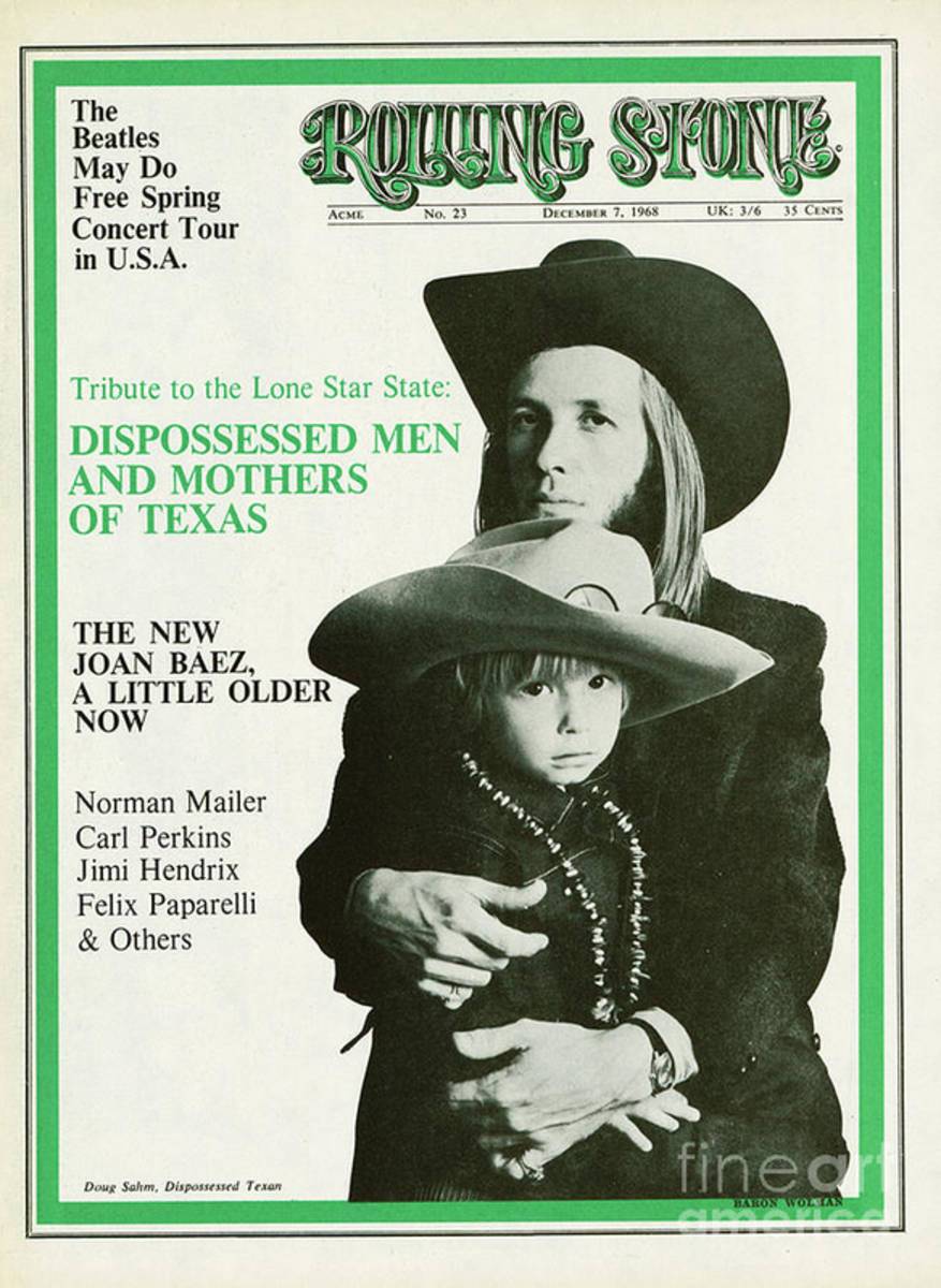 Rolling Stone Cover - Volume #23 - 12/7/1968 - Doug And Sean Sahm - Poster | Canvas Wall Art Print