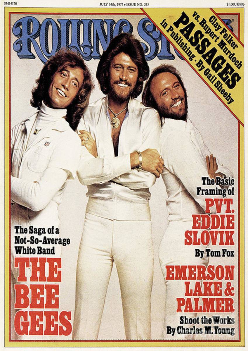 Rolling Stone Cover - Volume #243 - 7/14/1977 - Bee Gees - Poster | Canvas Wall Art Print
