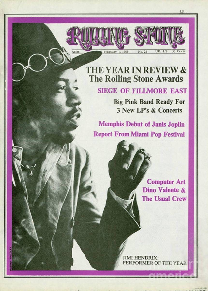 Rolling Stone Cover - Volume #26 - 2/1/1969 - Jimi Hendrix - Poster | Canvas Wall Art Print