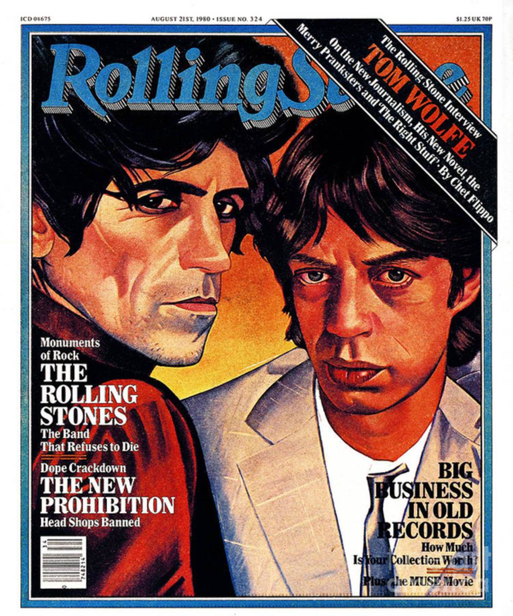 Rolling Stone Cover - Volume #324 - 8/21/1980 - Mick Jagger And Keith Richards - Poster | Canvas Wall Art Print