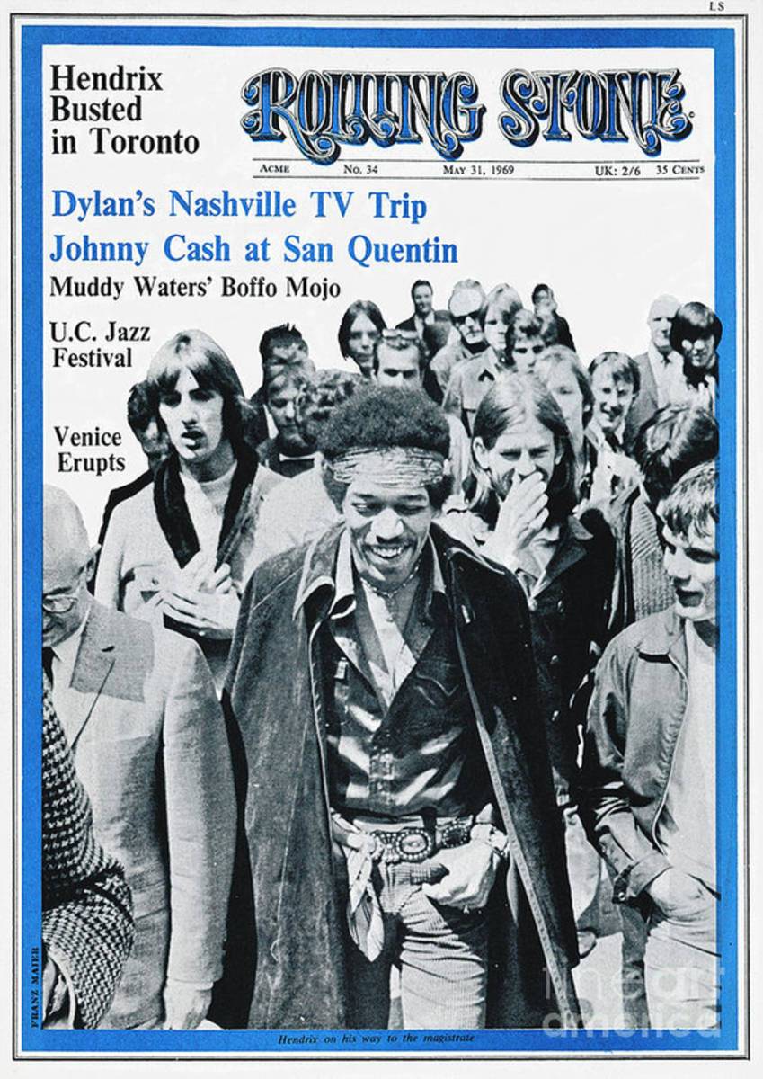 Rolling Stone Cover - Volume #34 - 5/31/1969 - Jimi Hendrix - Poster | Canvas Wall Art Print
