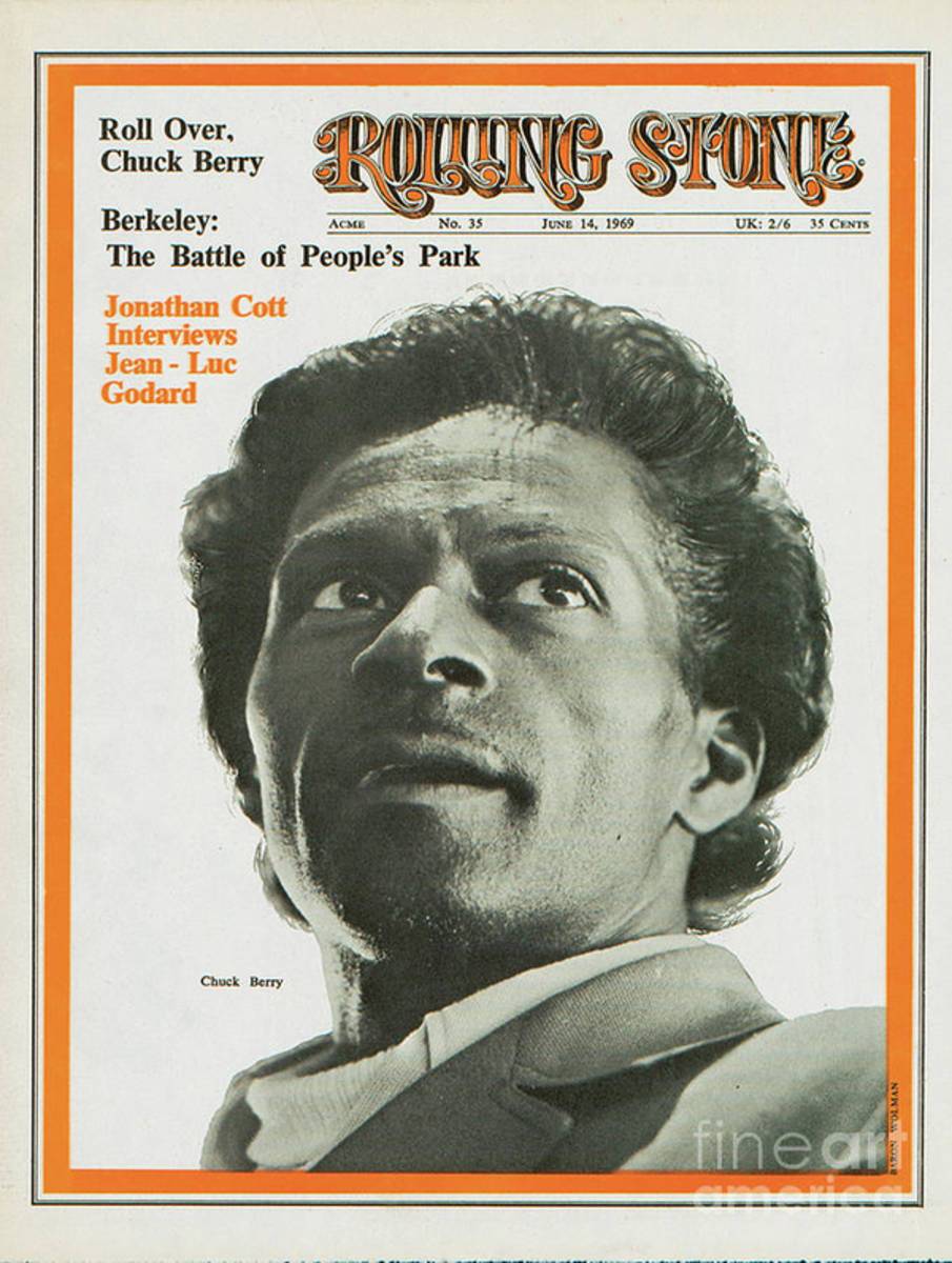 Rolling Stone Cover - Volume #35 - 6/14/1969 - Chuck Berry - Poster | Canvas Wall Art Print