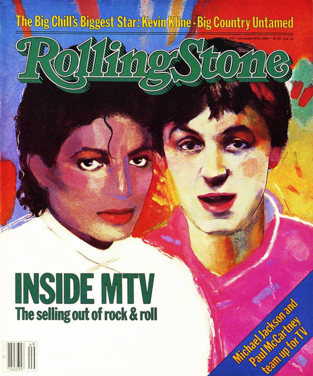 Rolling Stone Cover - Volume #410 - 12/8/1983 - Michael Jackson And Paul Mccartney - Poster | Canvas Wall Art Print