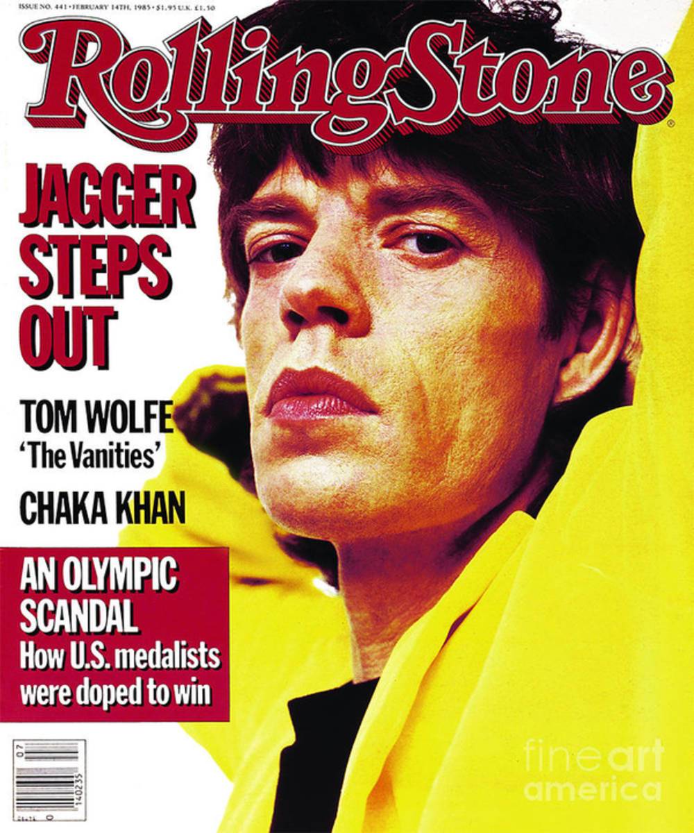 Rolling Stone Cover - Volume #441 - 2/14/1985 - Mick Jagger - Poster | Canvas Wall Art Print