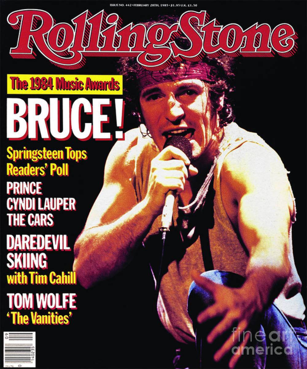Rolling Stone Cover - Volume #442 - 2/28/1985 - Bruce Springsteen - Poster | Canvas Wall Art Print